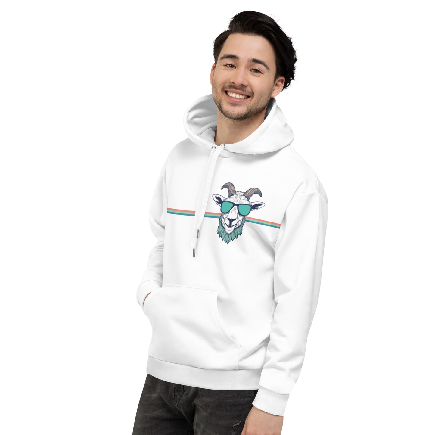 Chill Goat Smith & Co Hoodie - white left