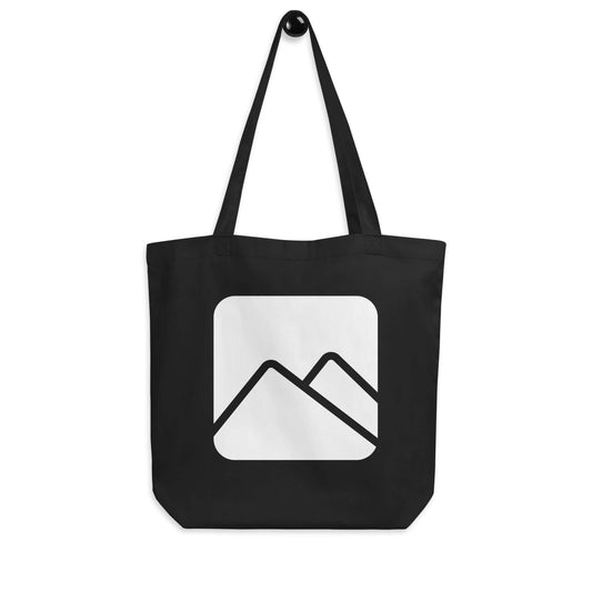 Mountain Square design tote bag - black