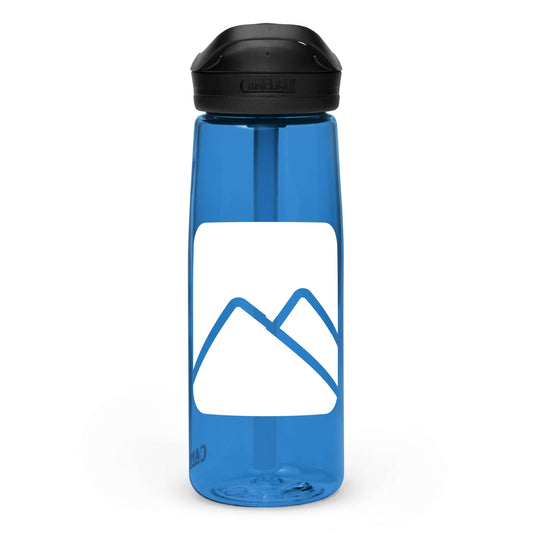 Mountain Square design sports water bottle - blue