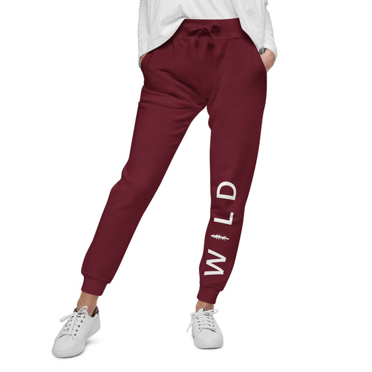 WILD fleece joggers - maroon