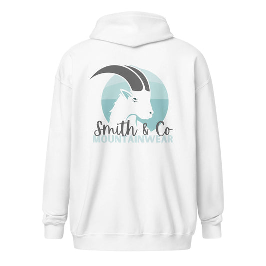 Smith & Co Mountain Goat zip hoodie - white back