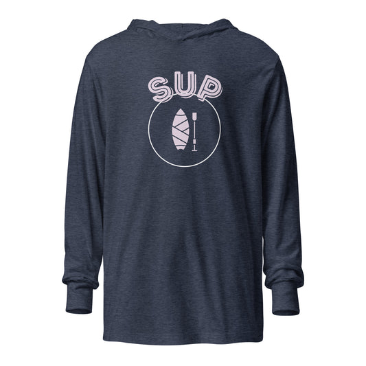 SUP Paddleboarding hooded long sleeve shirt - heather navy