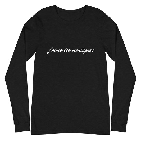 j'aime les montagnes long sleeve shirt - black heather