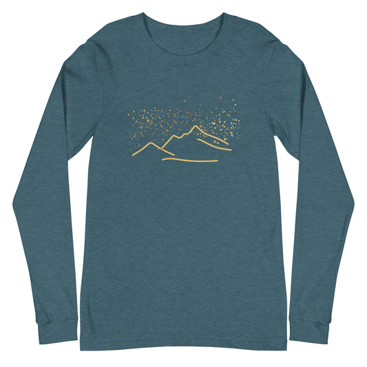 Starry Mountains long sleeved shirt - deep teal heather