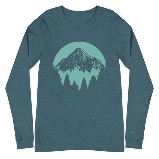 Above the Trees long sleeve shirt - deep teal heather