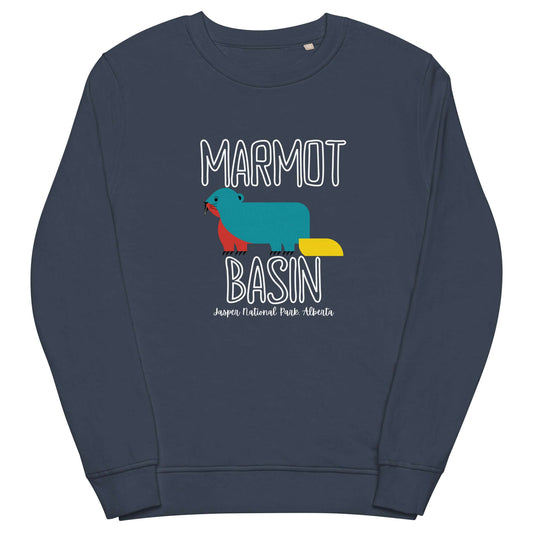 Marmot Basin Jasper National Park organic sweatshirt, french navy