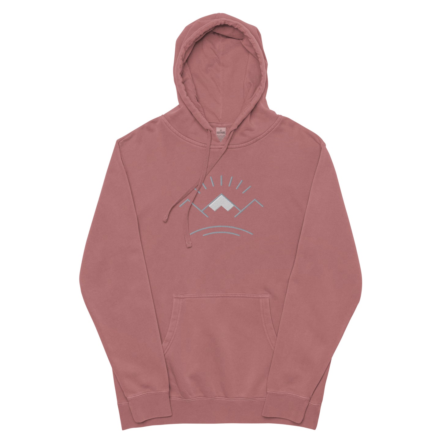 Simple Stitch Mountains Pigment-dyed hoodie - maroon