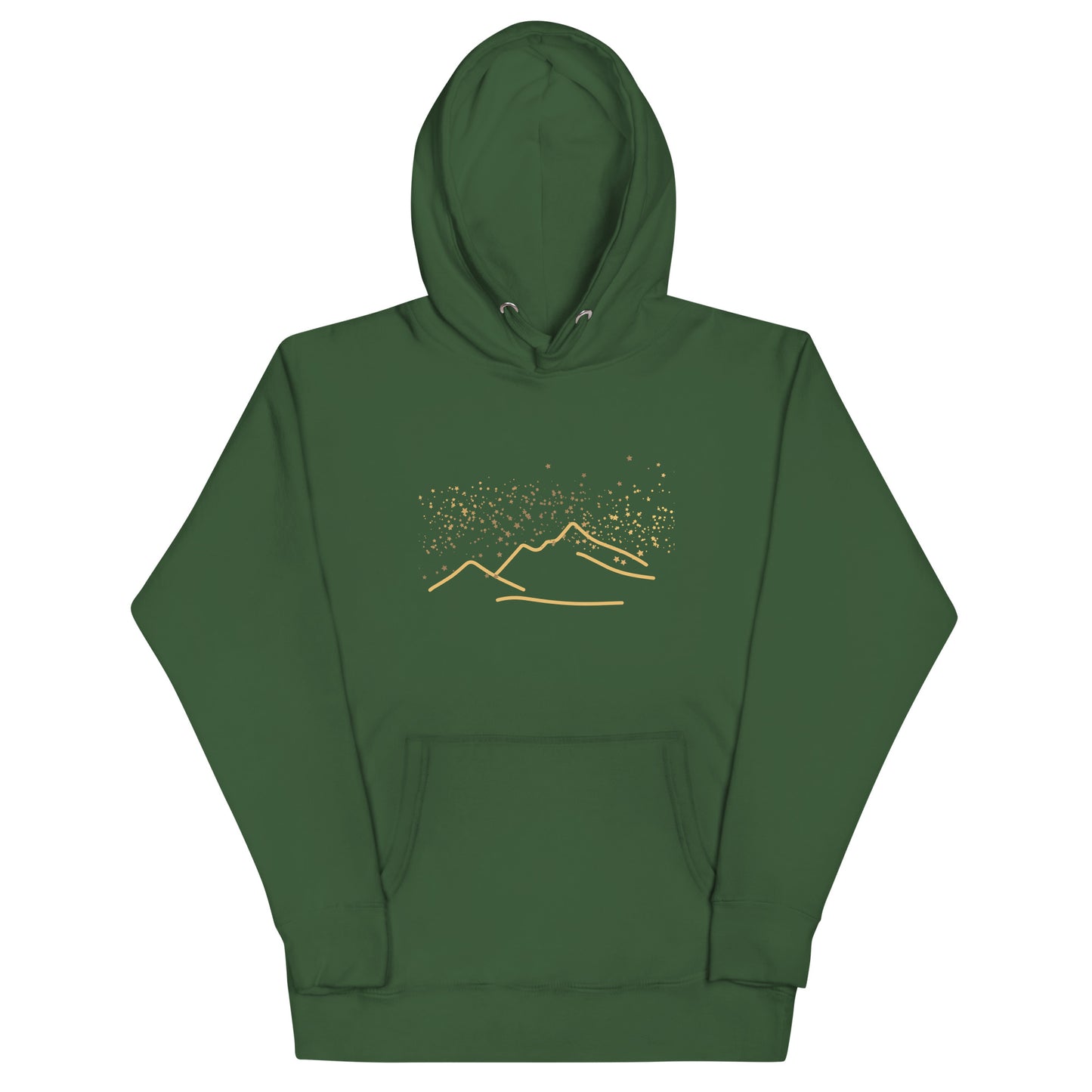 Starry Mountains hoodie, forest green