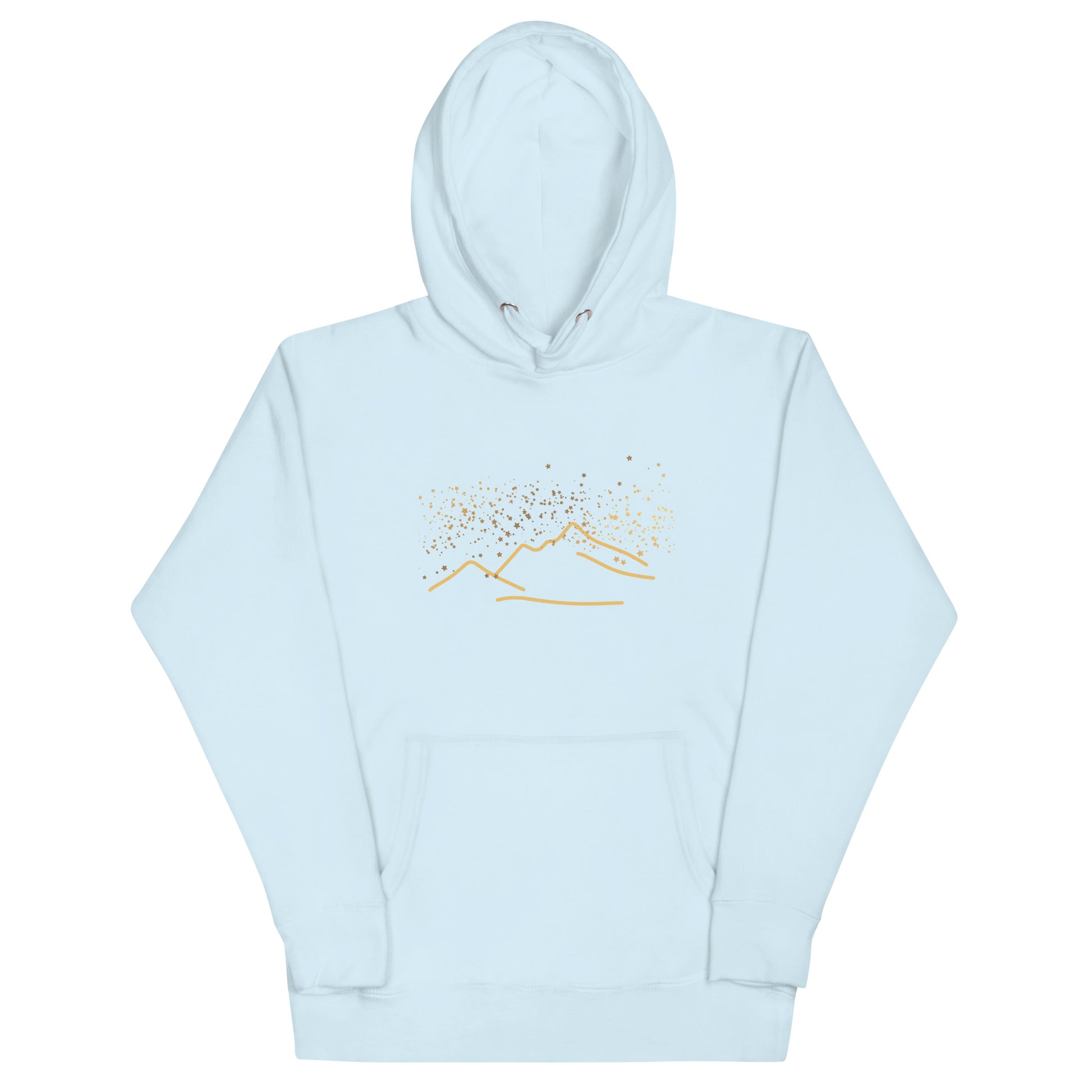 Starry Mountains hoodie, sky blue