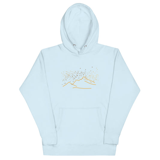 Starry Mountains hoodie, sky blue