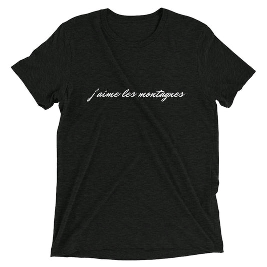 j'aime les montagnes t-shirt, charcoal triblend