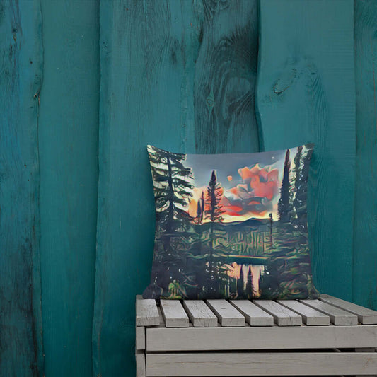 mountain themed apparel and more: take me to the mountains mountain sunset premium pillow