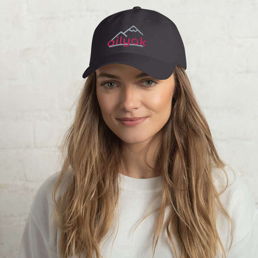 mountain themed apparel: ailyak ball cap, dark grey