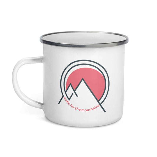 Made for the Mountains Enamel Mug, front