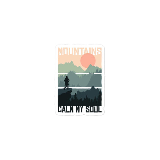 mountain themed stickers: mountains calm my soul sticker