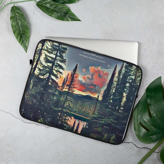 mountain themed apparel and more: sunset mountains laptop sleeve