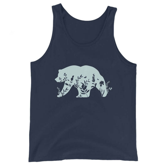 wildflower bear tank top, navy