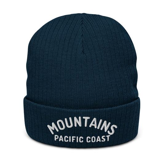 Mountains Pacific Coast ribbed knit beanie, navy