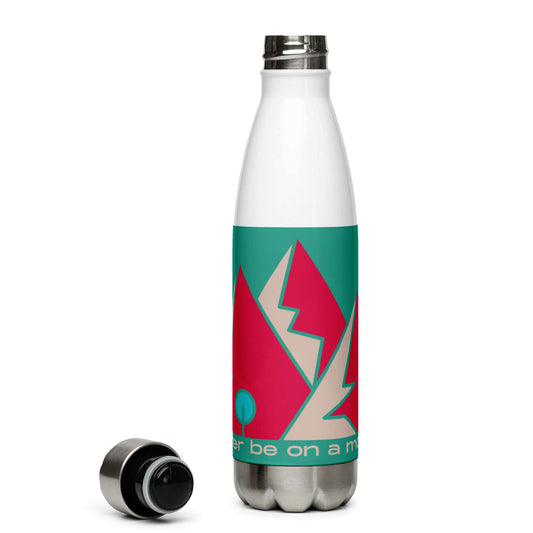 mountain themed apparel and more: I'd rather be on a mountain stainless steel water bottle, teal and pink