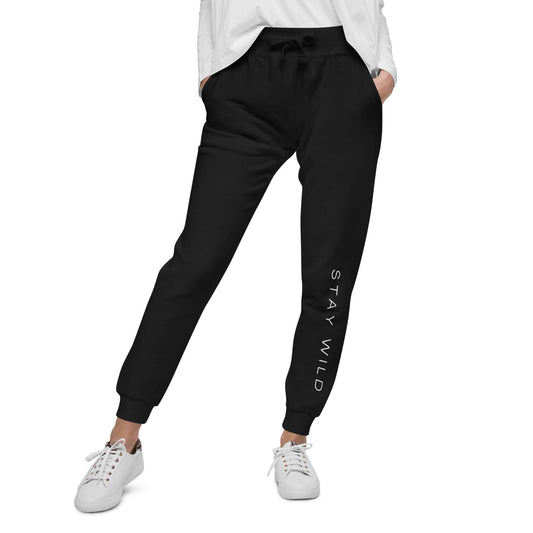 mountain joggers: stay wild fleece joggers, black front