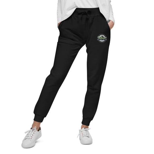 good things take time fleece joggers, black