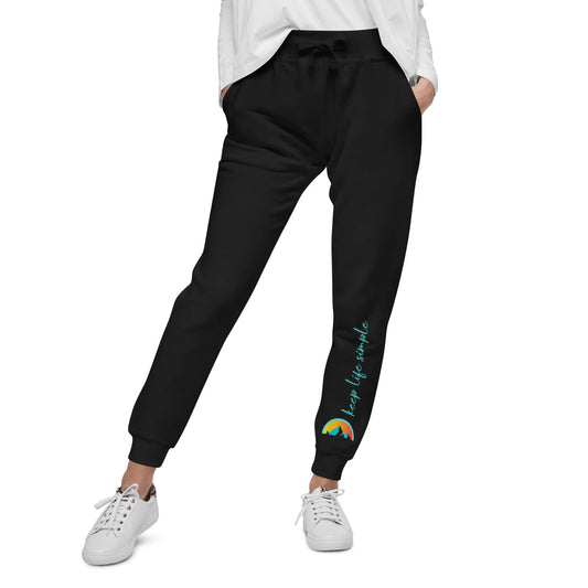 keep life simple fleece joggers, black