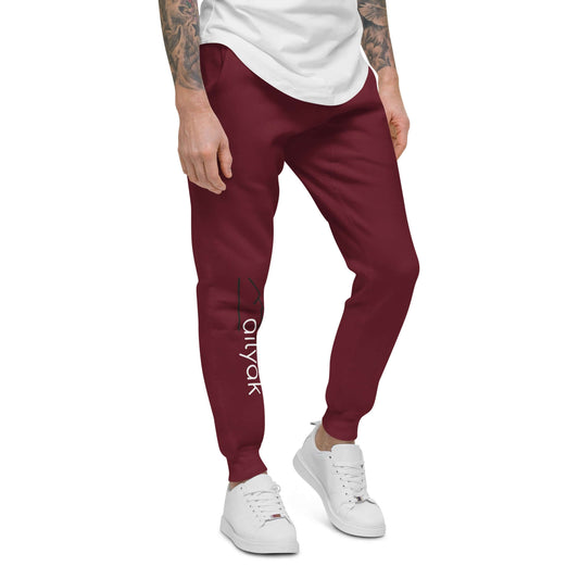 mountain themed apparel: ailyak fleece joggers, maroon