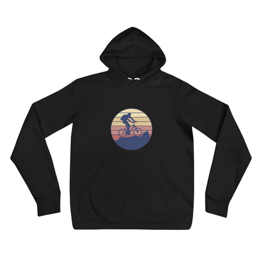 mountain themed apparel: mountain biking hoodie, black