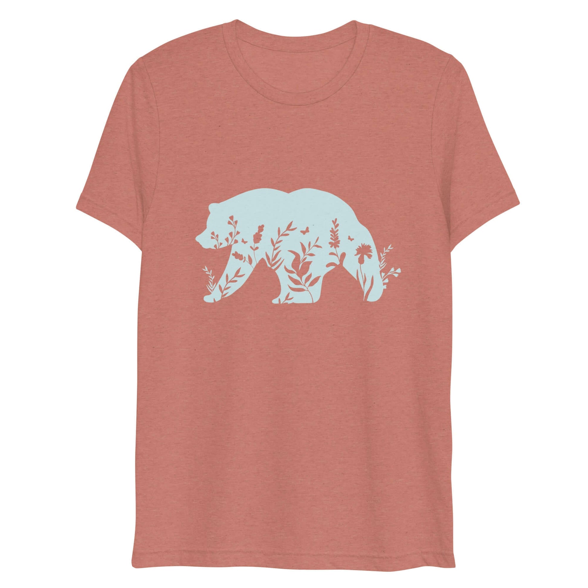 wildflower bear t-shirt, mauve triblend