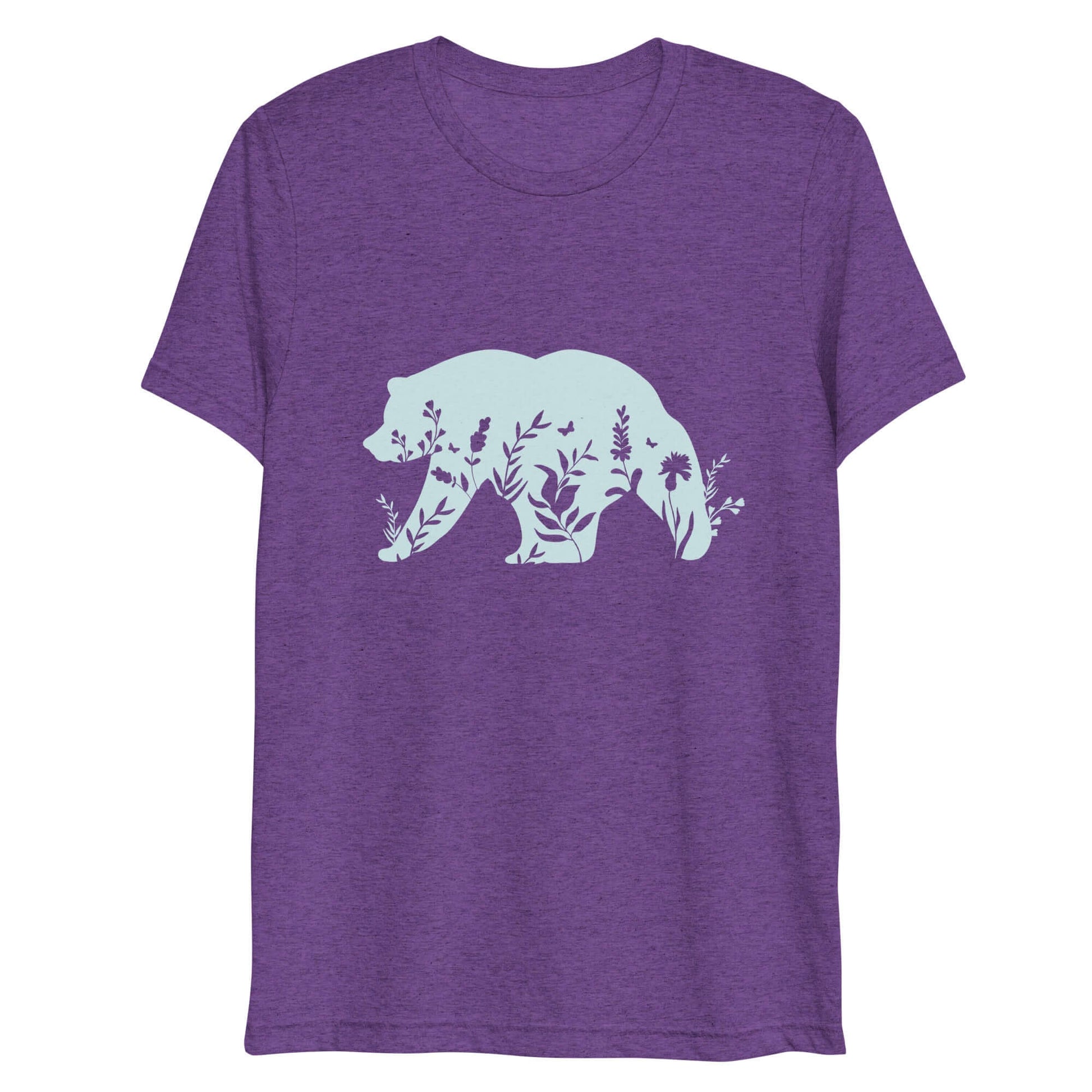 wildflower bear t-shirt, purple triblend