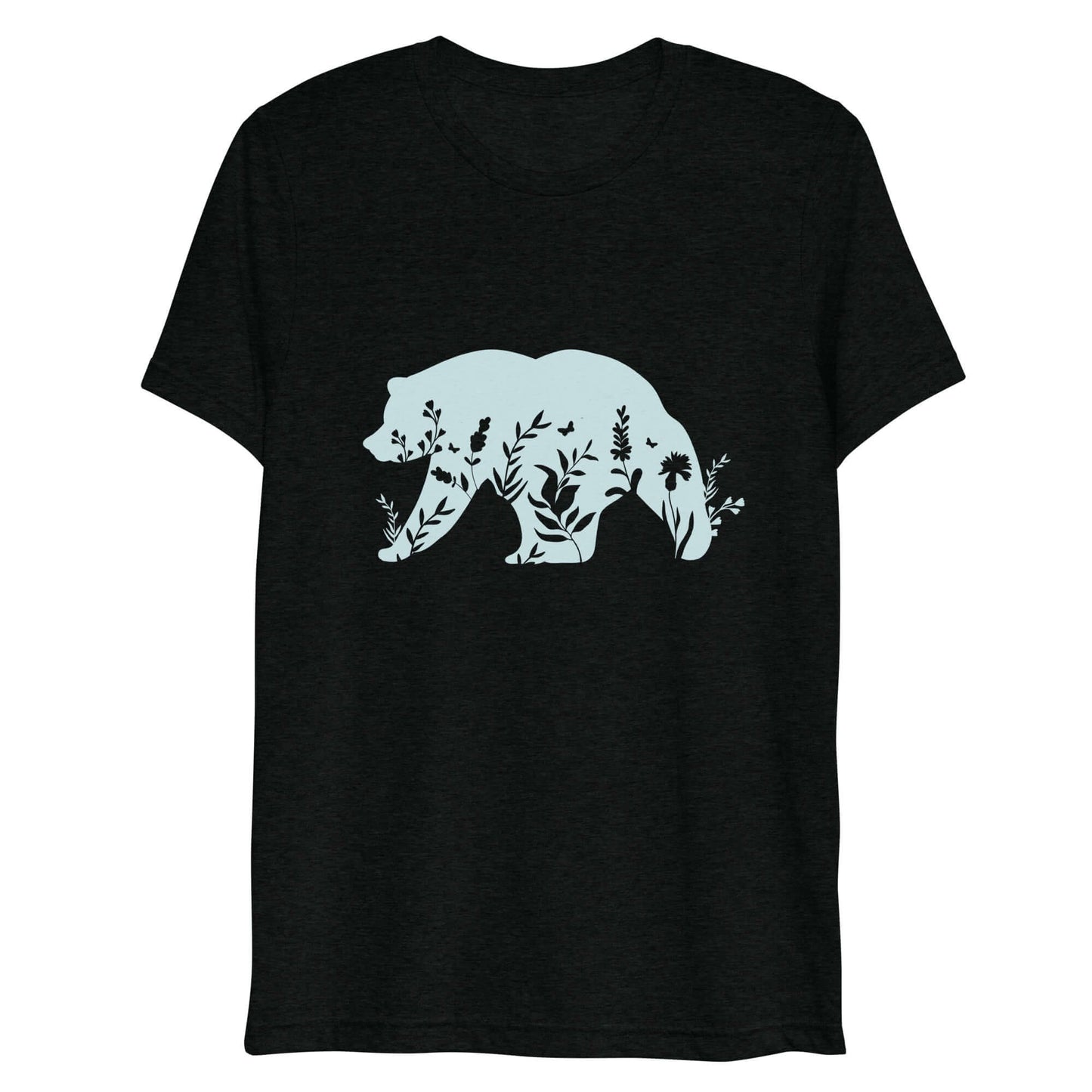 wildflower bear t-shirt, black triblend